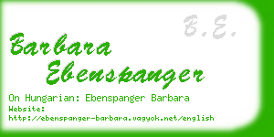 barbara ebenspanger business card